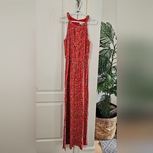 💝Elegant Red Floral Maxi Dress